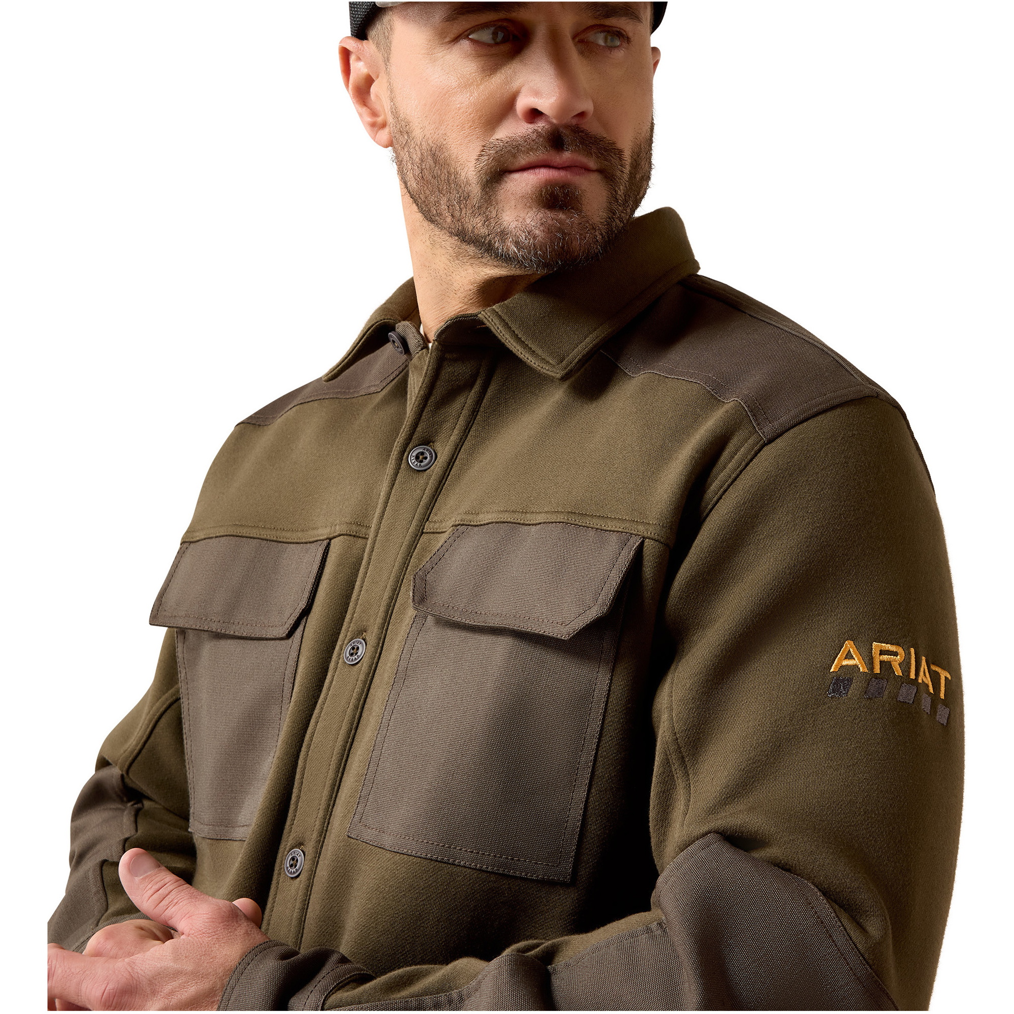 2026 Ariat Mens Rebar Workman Duracanvas Shirt Jacket 10079233 - Earth